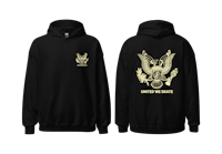 a black hoodie with an eagle on it
